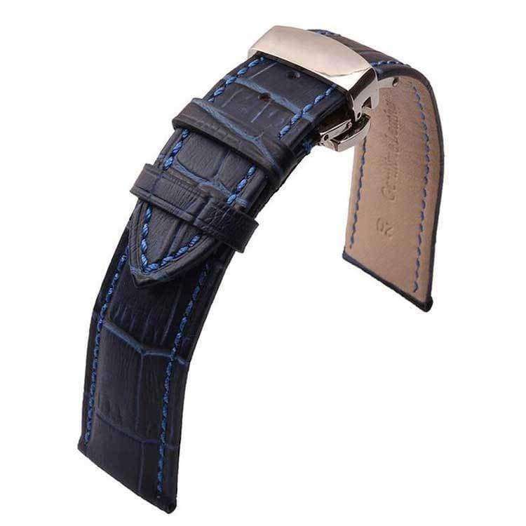 20mm leather watch discount strap with deployment clasp