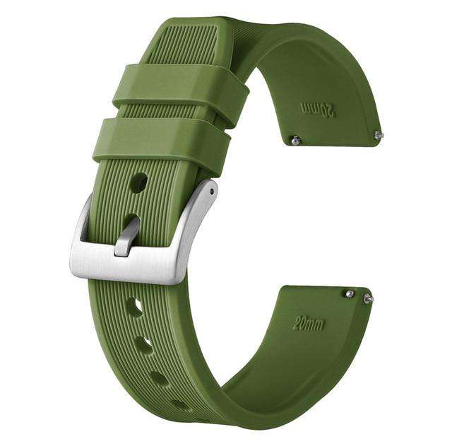 New 18mm Silicone Rubber Watch Band Strap - Light Green