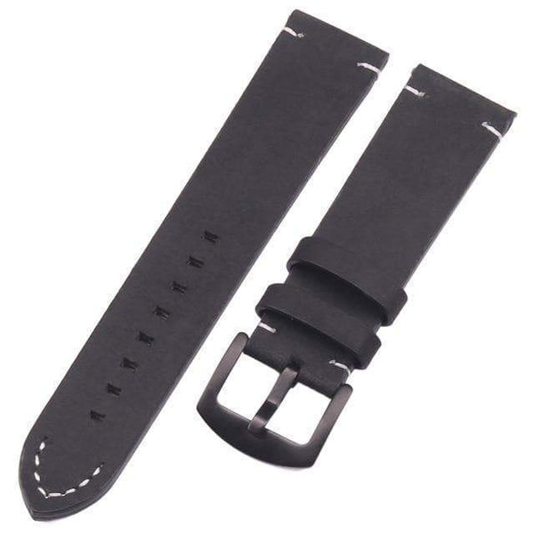 18mm 20mm 22mm Brown / Black Leather Watch Strap [W065]