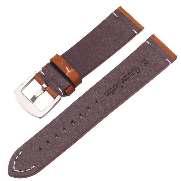 18mm 20mm 22mm Brown / Black Leather Watch Strap [W065]