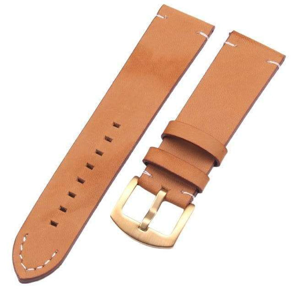 18mm 20mm 22mm Brown / Black Leather Watch Strap [W065]