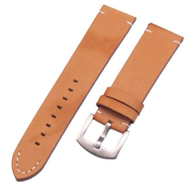 18mm 20mm 22mm Brown / Black Leather Watch Strap [W065]