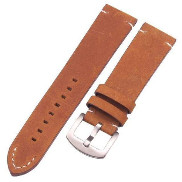 18mm 20mm 22mm Brown / Black Leather Watch Strap [W065]