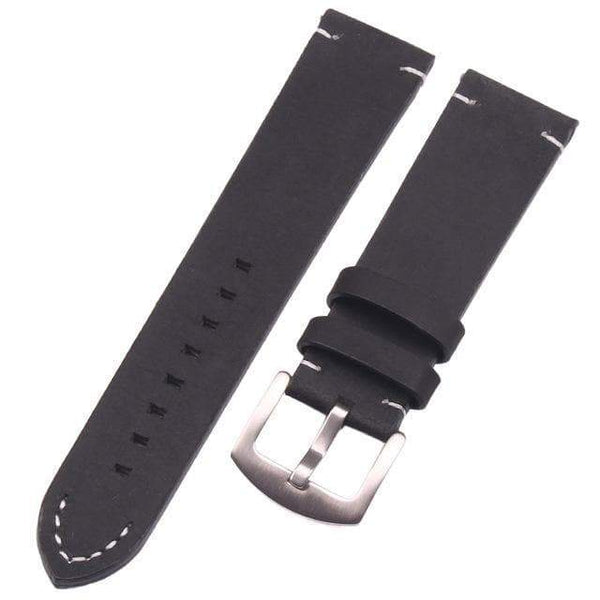 18mm 20mm 22mm Brown / Black Leather Watch Strap [W065]