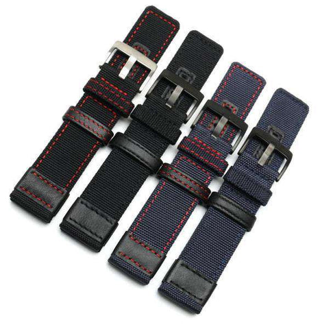 20mm 22mm Nylon Watch Strap with Silver / Black Buckle [W129]