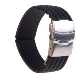 21mm Silicone Rubber Strap Watch Band Pin Buckle Waterproof Black Watchband  For Louis Vuitton - Watchbands - AliExpress