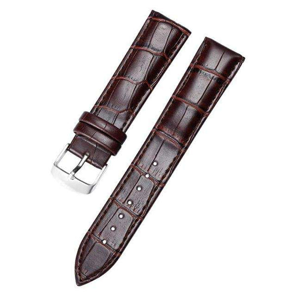 Dim Gray 16mm 18mm 20mm 22mm White / Orange / Red / Blue / Brown / Black Leather Watch Strap [W160]