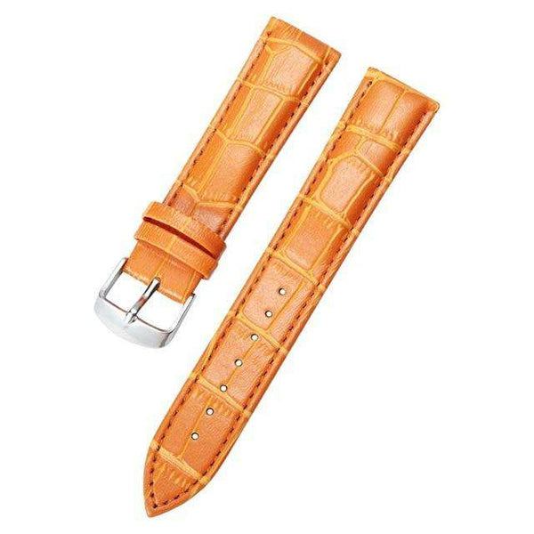 Light Salmon 16mm 18mm 20mm 22mm White / Orange / Red / Blue / Brown / Black Leather Watch Strap [W160]