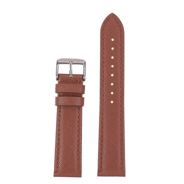 18mm 20mm 22mm Orange / Red / Pink / Blue / Brown / Grey / Black Leather Watch Strap [W172]