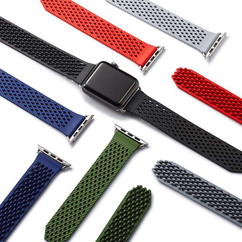 Red and black store apple watch band